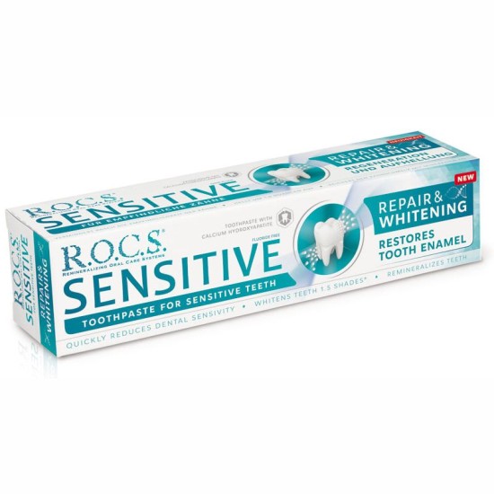 ROCS Sensitive Onarım ve Beyazlatma Özellikli Diş Macunu ROCS Sensitive Onarım ve Beyazlatma Özellikli Diş Macunu
