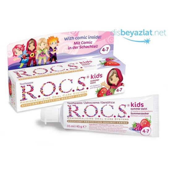 ROCS Kids 3-7 Yaş Floridsiz Diş Macunu - AROMALI ROCS Kids 3-7 Yaş Floridsiz Diş Macunu - AROMALI